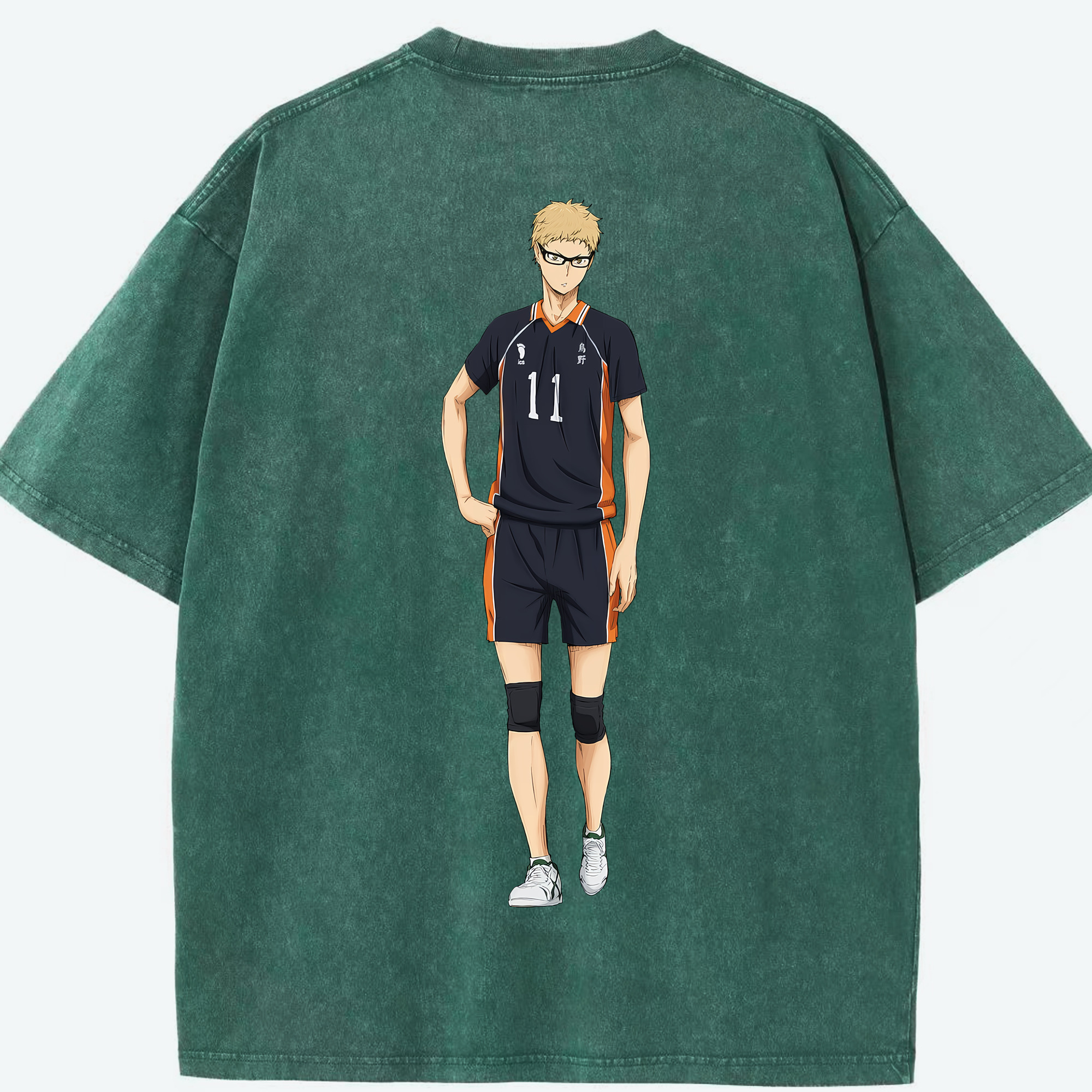 （画像用） ハイキュー!! Haikyu!! 綿100% ヴィンテージ風 半袖Tシャツ（背面プリント）